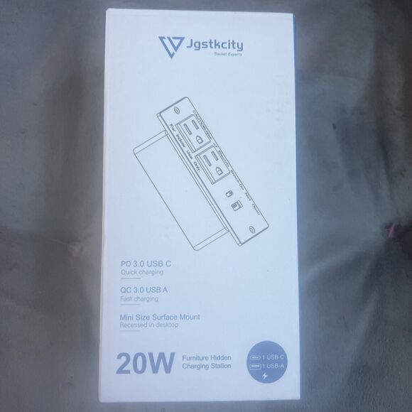 Recessed Power Strip Furniture Flush Mount Outlet with USB for Desktop Open Box - Picture 3 of 4